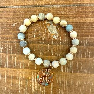 Initial Beaded Bracelet “H”